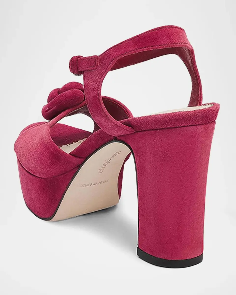 Cinq à Sept Arianna 100MM Knot-Detail Suede Platform Sandals | Thumbnail 2 Cinq à Sept Arianna 100MM Knot-Detail Suede Platform Sandals | Thumbnail 2