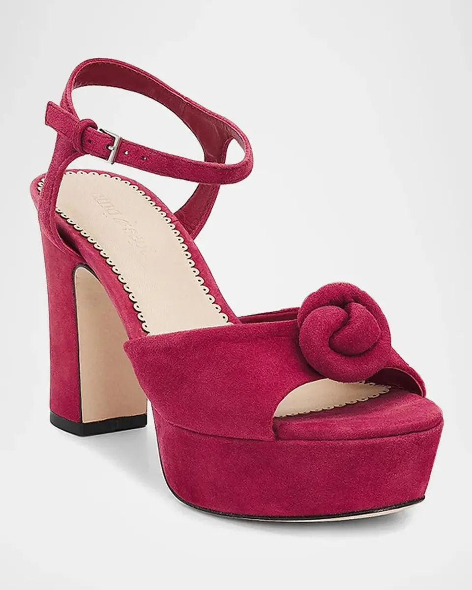 Cinq à Sept Arianna 100MM Knot-Detail Suede Platform Sandals | Thumbnail 5 Cinq à Sept Arianna 100MM Knot-Detail Suede Platform Sandals | Thumbnail 5