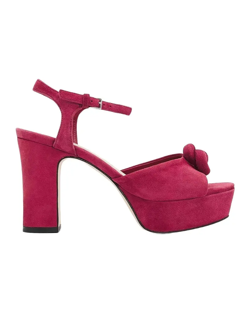 Cinq à Sept Arianna 100MM Knot-Detail Suede Platform Sandals