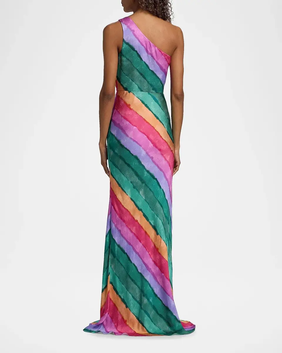 Saloni Justine Floral Silk One-Shoulder Maxi Dress | Thumbnail 3 Saloni Justine Floral Silk One-Shoulder Maxi Dress | Thumbnail 3