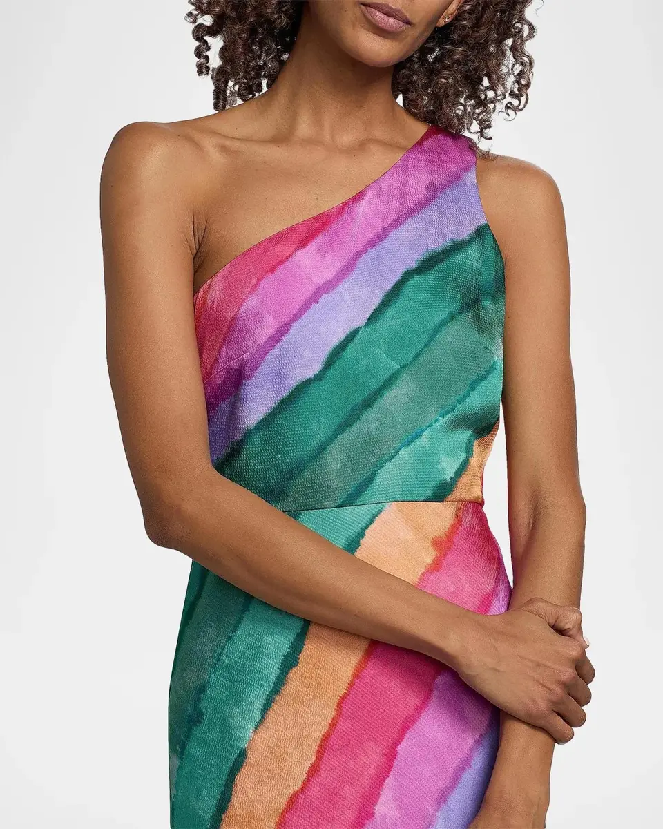 Saloni Justine Floral Silk One-Shoulder Maxi Dress | Thumbnail 5 Saloni Justine Floral Silk One-Shoulder Maxi Dress | Thumbnail 5