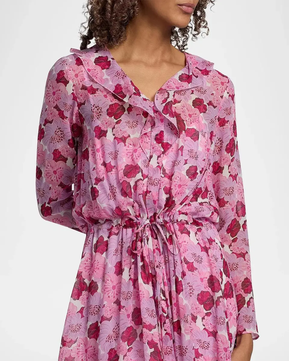 Saloni Izzie Floral Silk-Blend Ruffled Maxi Dress | Thumbnail 5 Saloni Izzie Floral Silk-Blend Ruffled Maxi Dress | Thumbnail 5