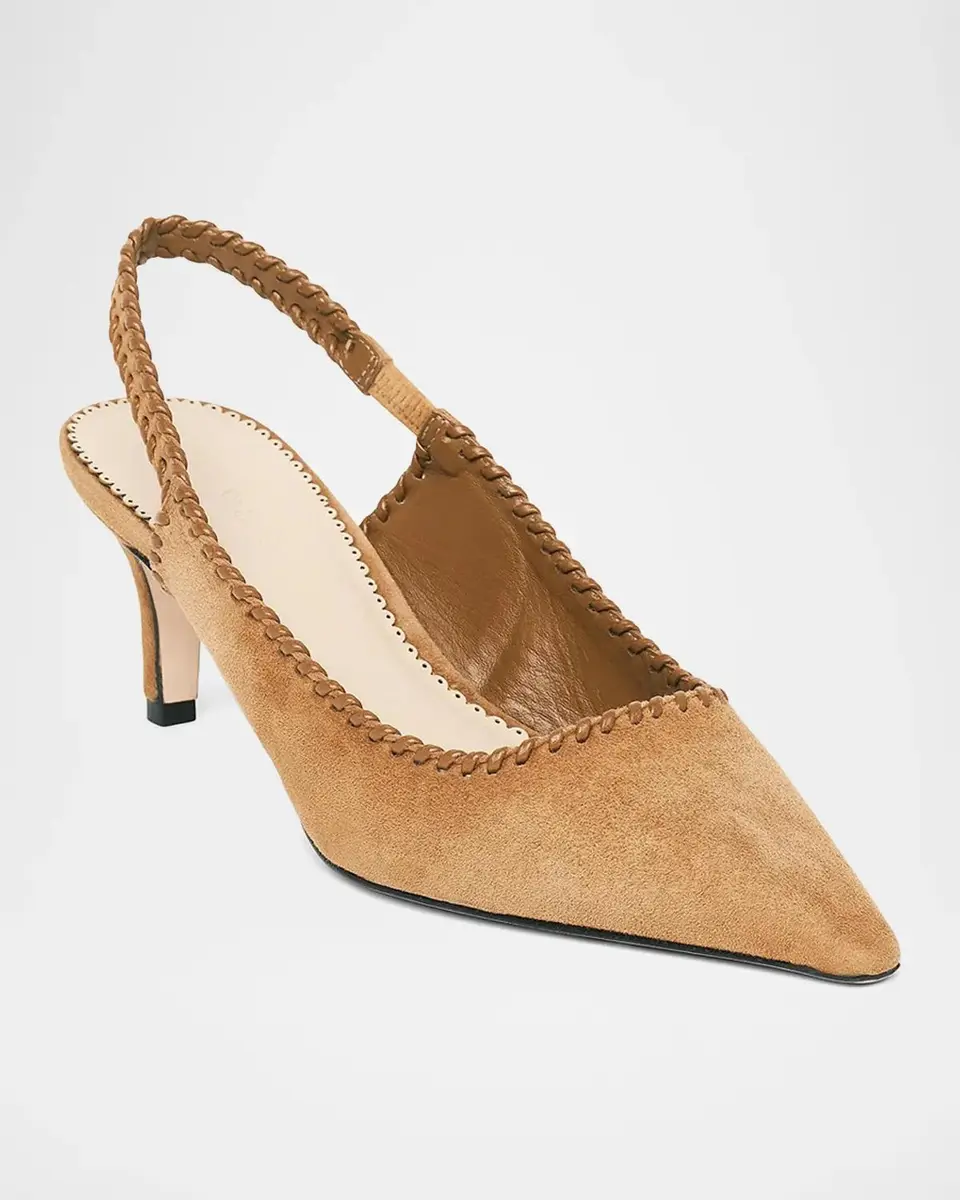 Cinq à Sept Sylvie 65MM Suede Slingback Pumps | Thumbnail 3