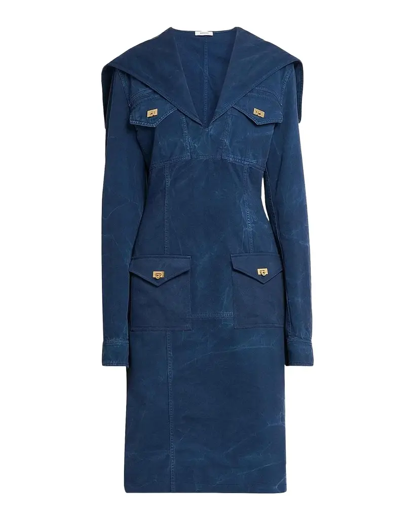 Washed Cotton Gabardine Midi Dress
