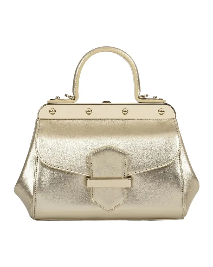 Franzi Margherita Metallic Leather Top-Handle Bag