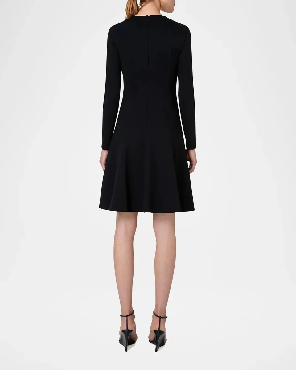 Akris punto Long-Sleeve Cotton Jersey Zip Front Mini Day Dress | Thumbnail 3 Akris punto Long-Sleeve Cotton Jersey Zip Front Mini Day Dress | Thumbnail 3