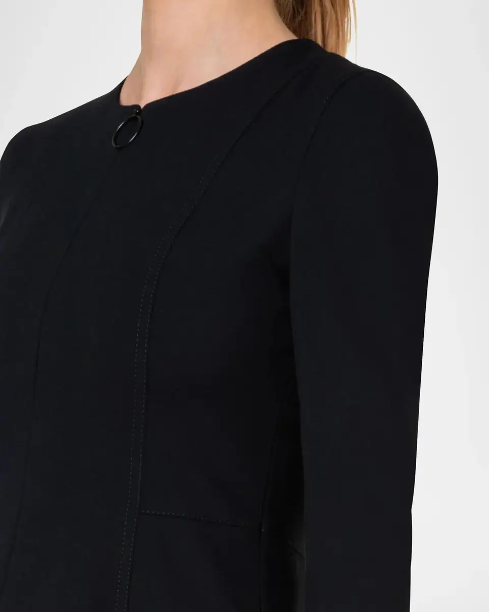 Akris punto Long-Sleeve Cotton Jersey Zip Front Mini Day Dress | Thumbnail 5 Akris punto Long-Sleeve Cotton Jersey Zip Front Mini Day Dress | Thumbnail 5