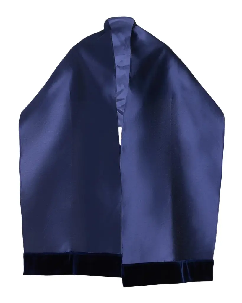 Talbot Runhof Velvet-Trim Satin Stole