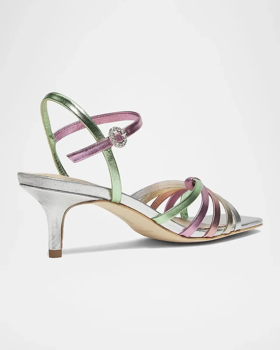 Cinq à Sept Malia Strappy Leather Kitten-Heel Sandals | Thumbnail 2