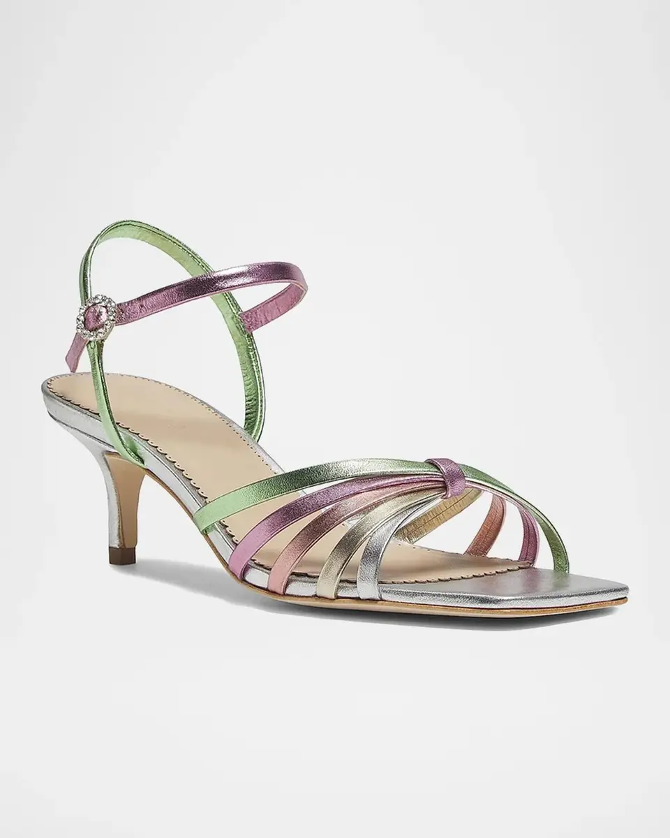 Cinq à Sept Malia Strappy Leather Kitten-Heel Sandals | Thumbnail 5