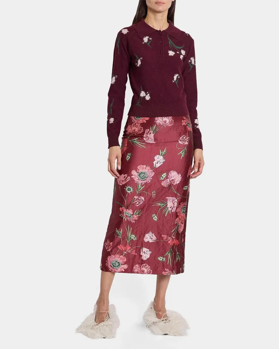 Erdem Floral Satin Midi Skirt | Thumbnail 2 Erdem Floral Satin Midi Skirt | Thumbnail 2