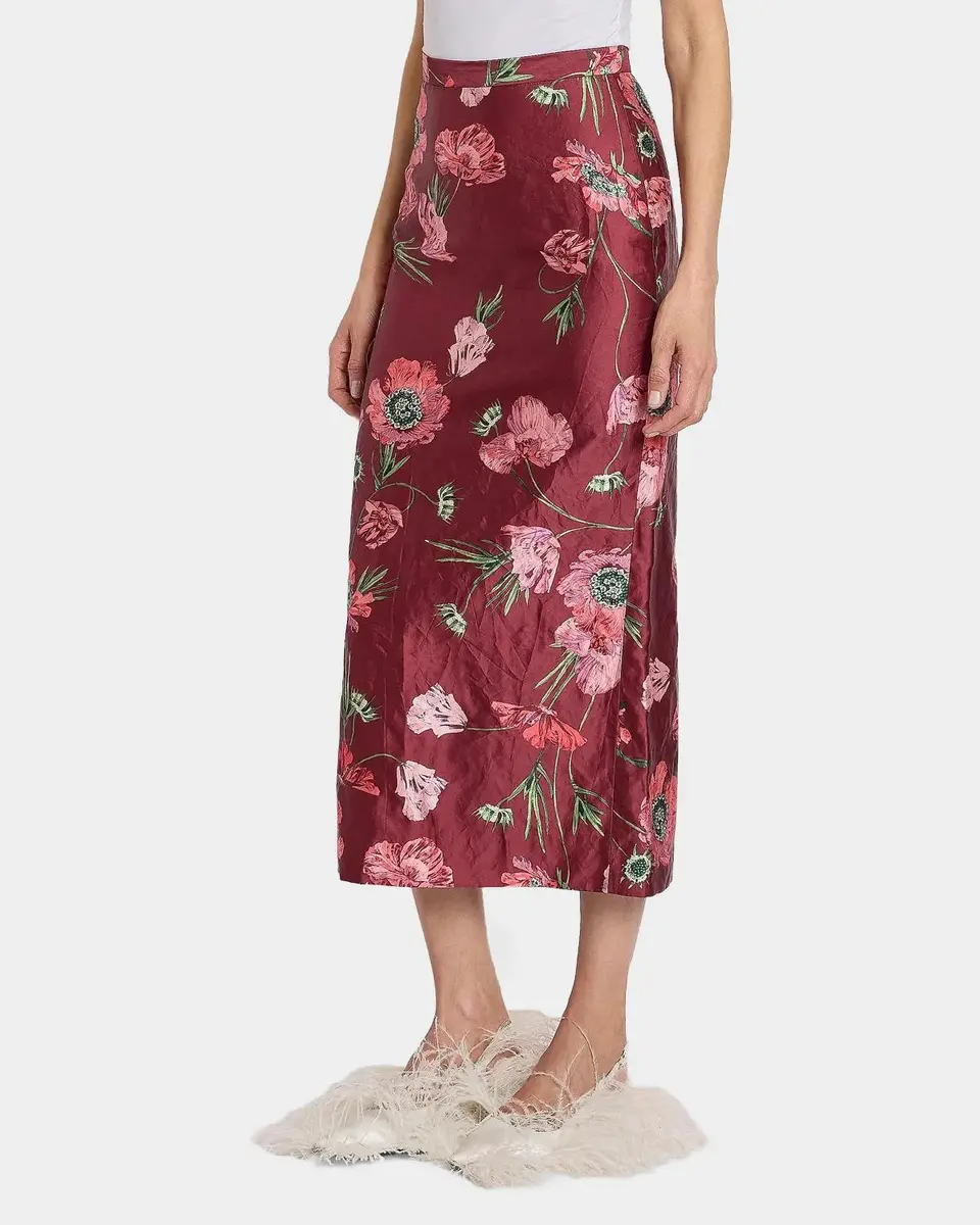 Erdem Floral Satin Midi Skirt | Thumbnail 4 Erdem Floral Satin Midi Skirt | Thumbnail 4