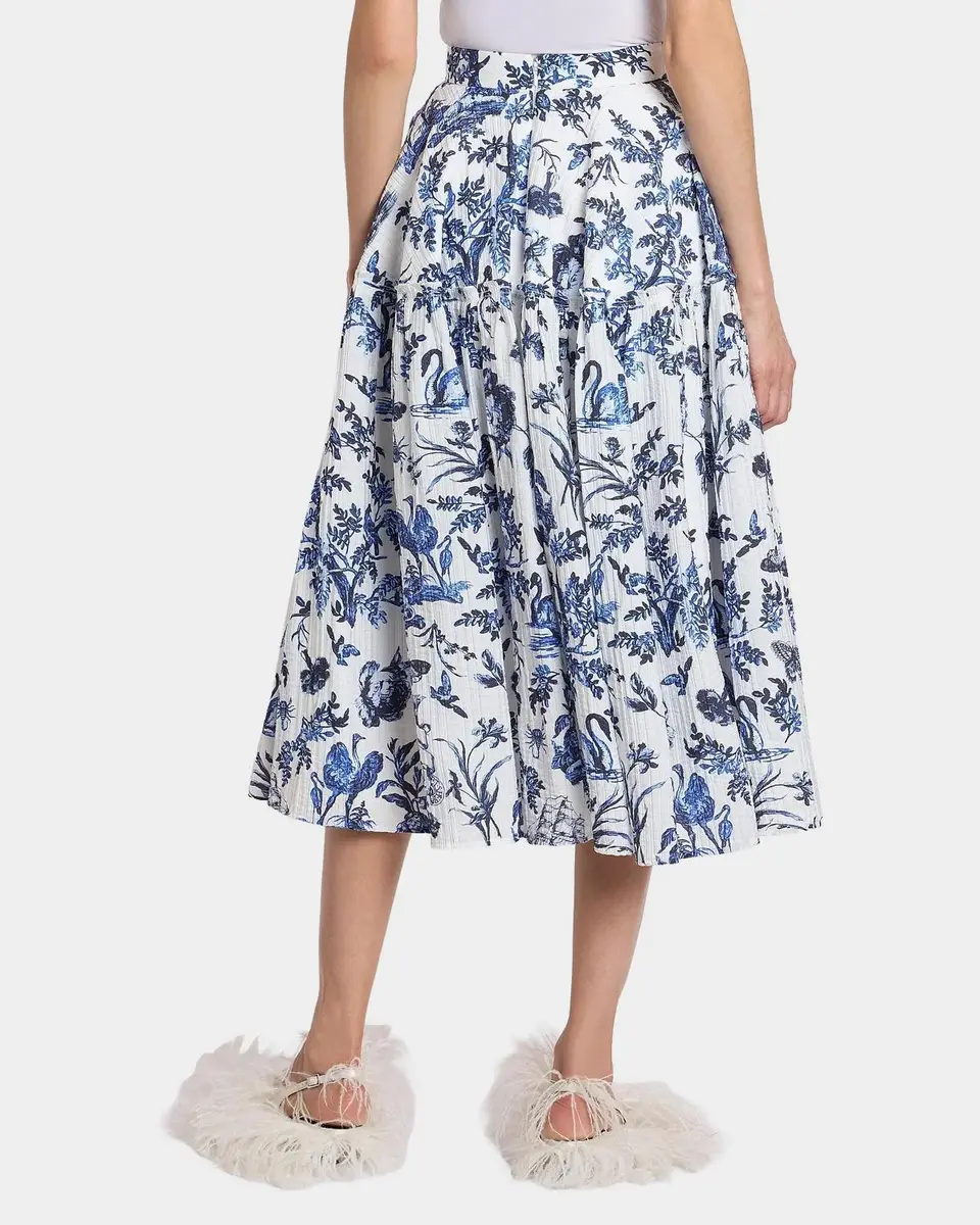 Erdem Printed Crinkled Midi Skirt | Thumbnail 3 Erdem Printed Crinkled Midi Skirt | Thumbnail 3