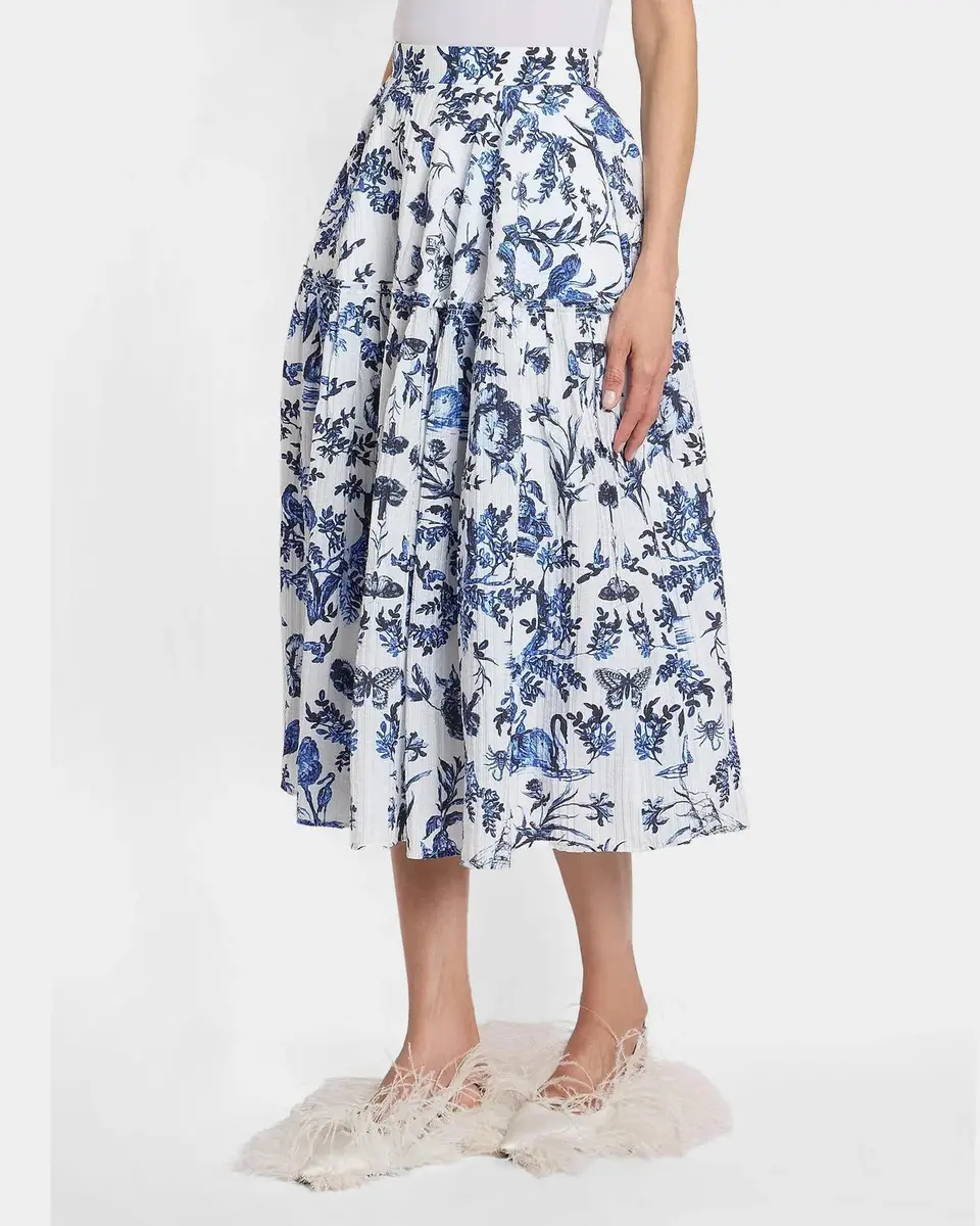 Erdem Printed Crinkled Midi Skirt | Thumbnail 4 Erdem Printed Crinkled Midi Skirt | Thumbnail 4