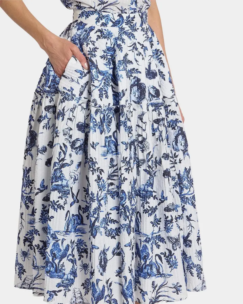 Erdem Printed Crinkled Midi Skirt | Thumbnail 5 Erdem Printed Crinkled Midi Skirt | Thumbnail 5