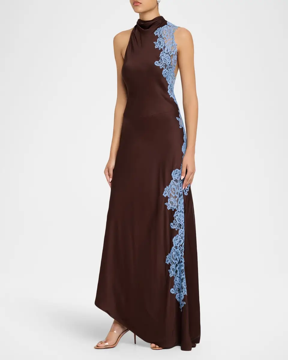A.L.C. Josephine Satin and Lace Maxi Dress | Thumbnail 4 A.L.C. Josephine Satin and Lace Maxi Dress | Thumbnail 4