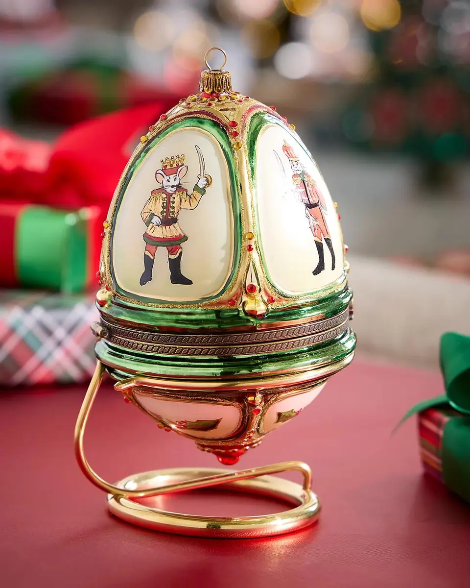 Komozja Christmas Tree with Presents in Hinged Egg Christmas Ornament with Stand | Thumbnail 3 Komozja Christmas Tree with Presents in Hinged Egg Christmas Ornament with Stand | Thumbnail 3