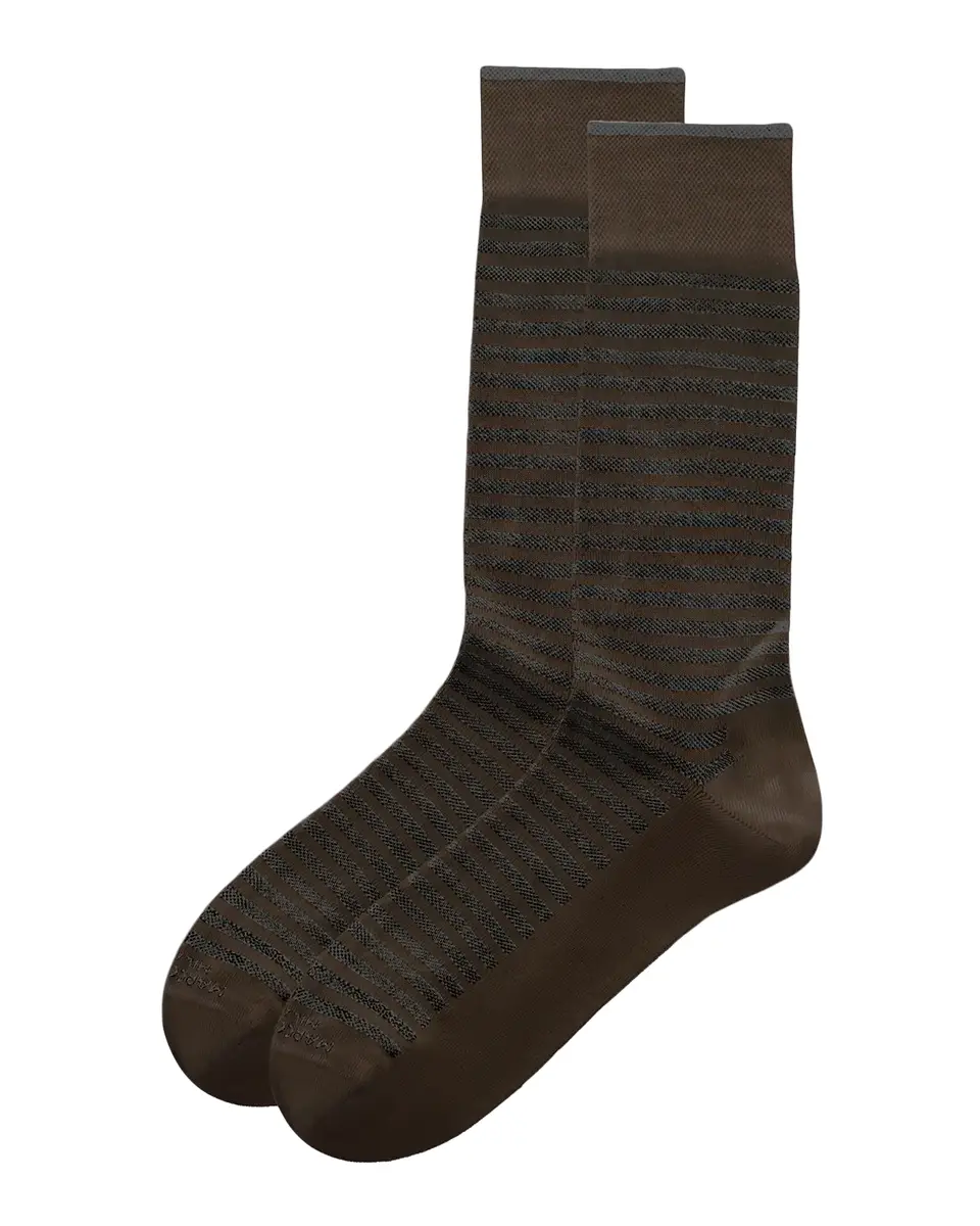 Marcoliani Men's Stripe Mousse Crew Socks | Thumbnail 2 Marcoliani Men's Stripe Mousse Crew Socks | Thumbnail 2
