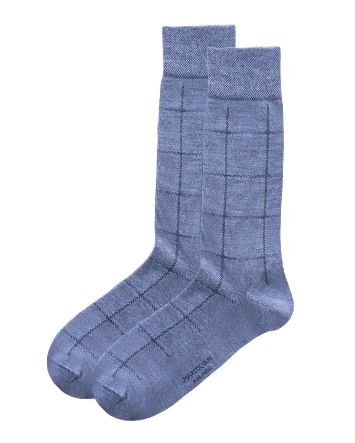 Marcoliani Men's Windowpane Crew Socks