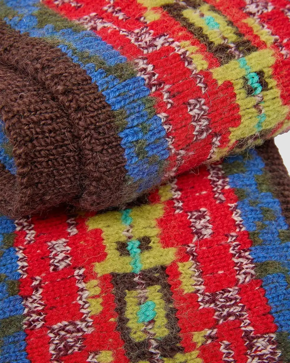 Dries Van Noten Men's Wool Fair Isle Fringe Scarf | Thumbnail 5