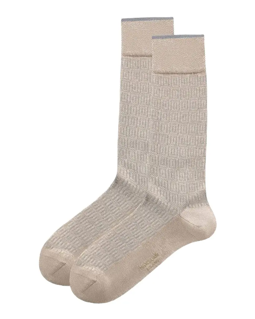 Marcoliani Men's Window Jacquard Crew Socks