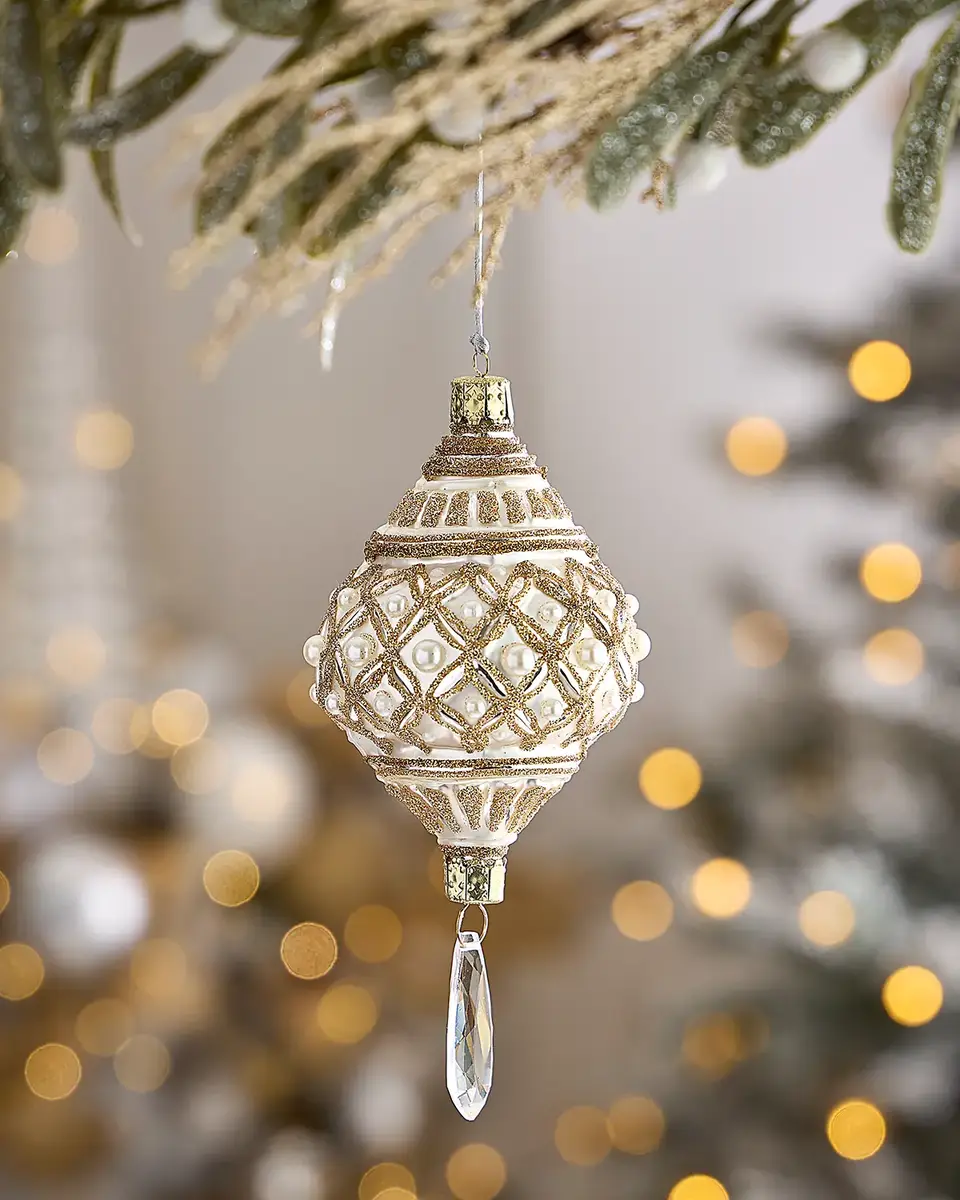Exclusive Glitter-Embellished Baroque Christmas Ornament