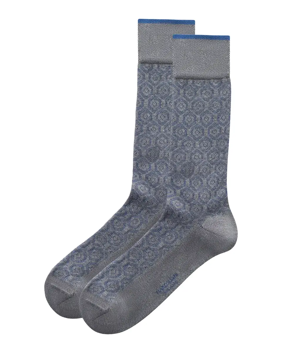 Marcoliani Men's Vintage Hexagon Crew Socks | Thumbnail 2 Marcoliani Men's Vintage Hexagon Crew Socks | Thumbnail 2