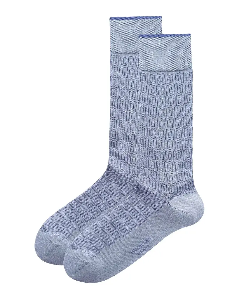 Marcoliani Men's Window Jacquard Crew Socks