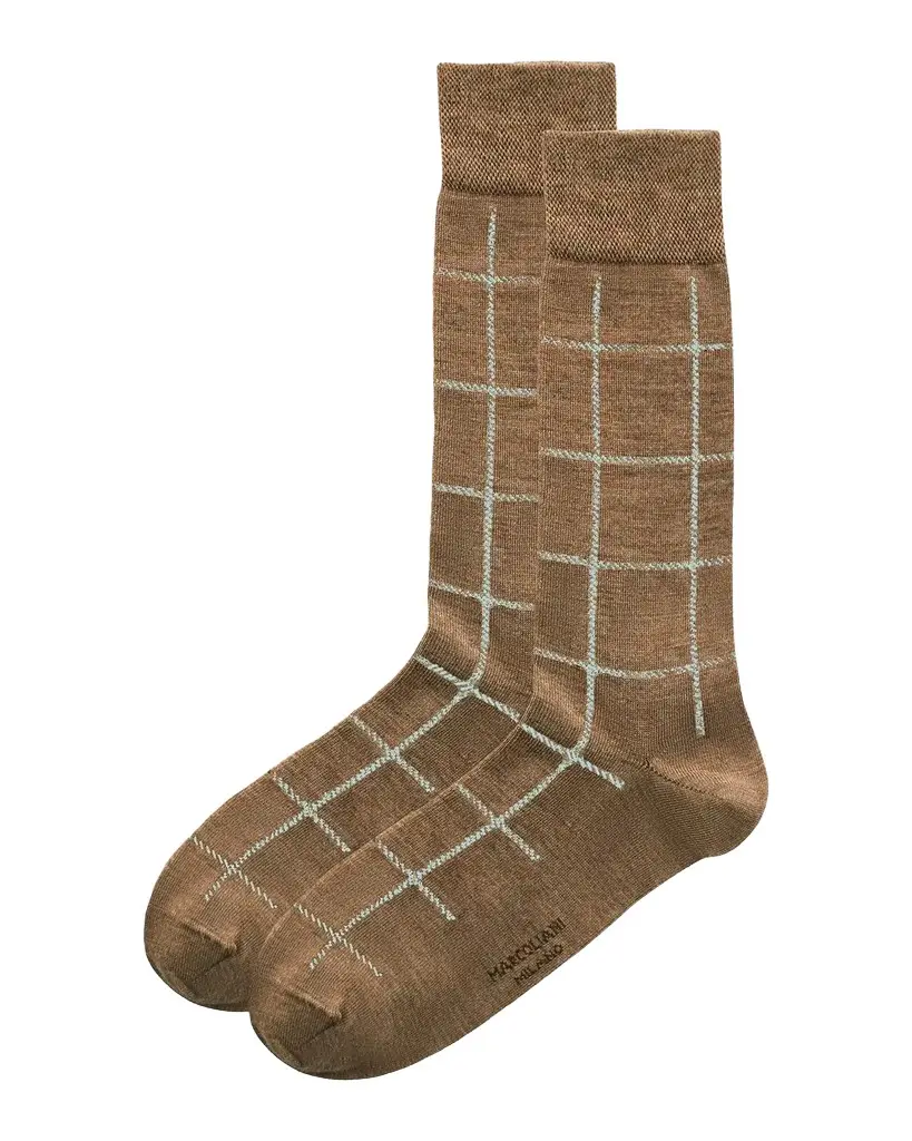 Men's Windowpane Crew Socks