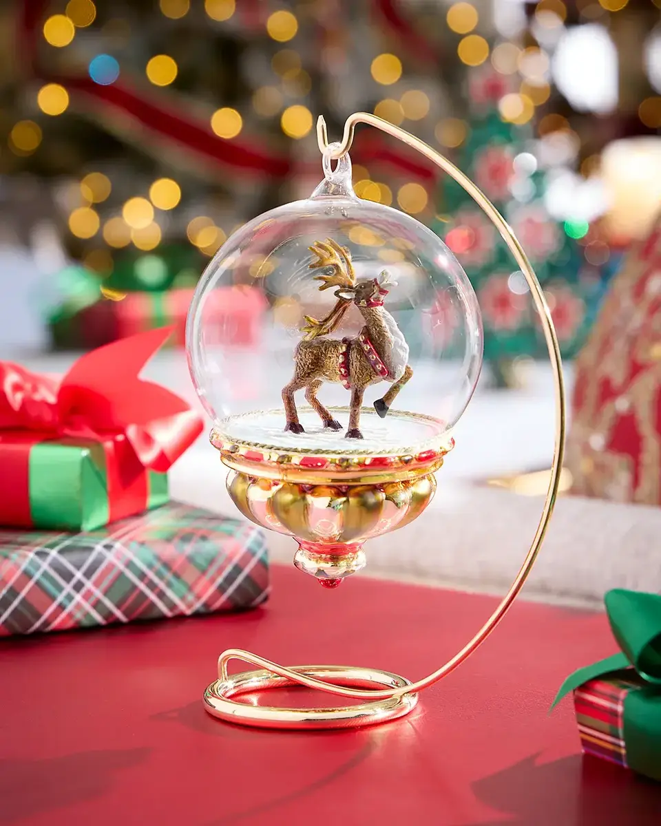 Komozja Reindeer Globe Christmas Ornament with Stand