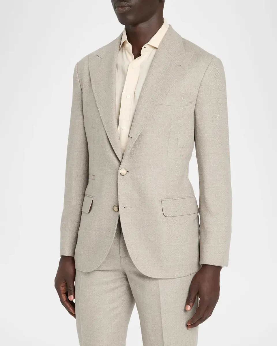 Brunello Cucinelli Men's Wool Two-Piece Suit | Thumbnail 4 Brunello Cucinelli Men's Wool Two-Piece Suit | Thumbnail 4