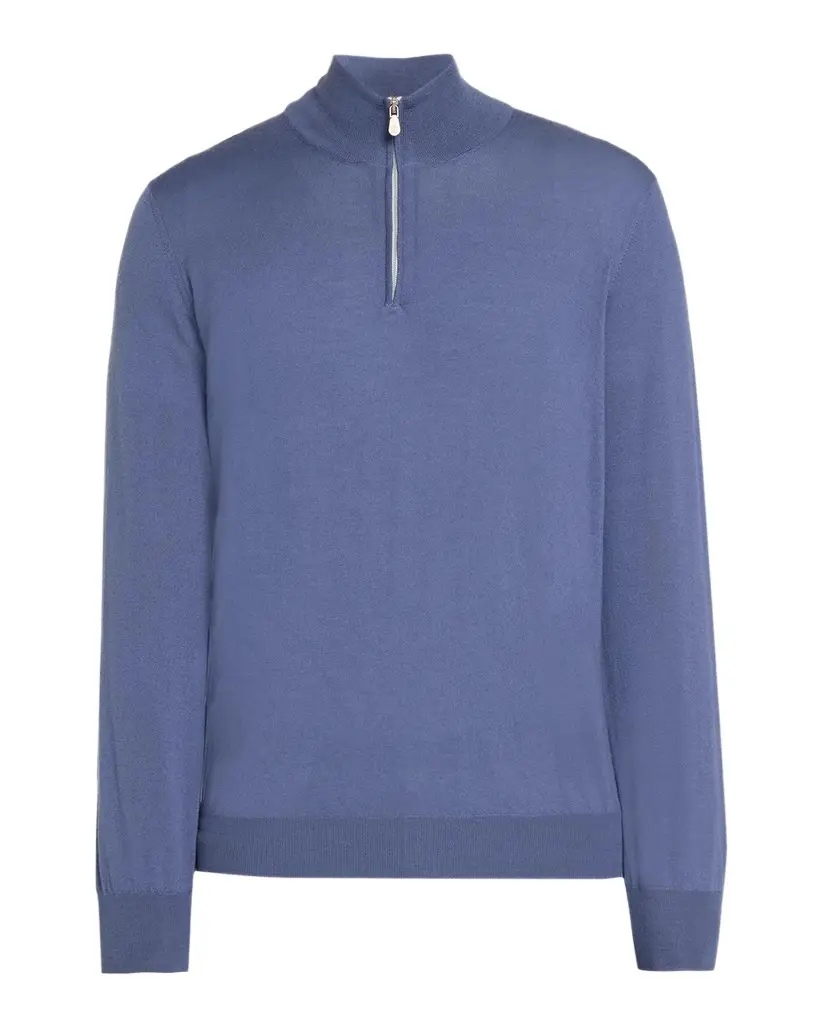 Brunello Cucinelli Men's Cashmere Fine-Gauge Quarter-Zip Sweater