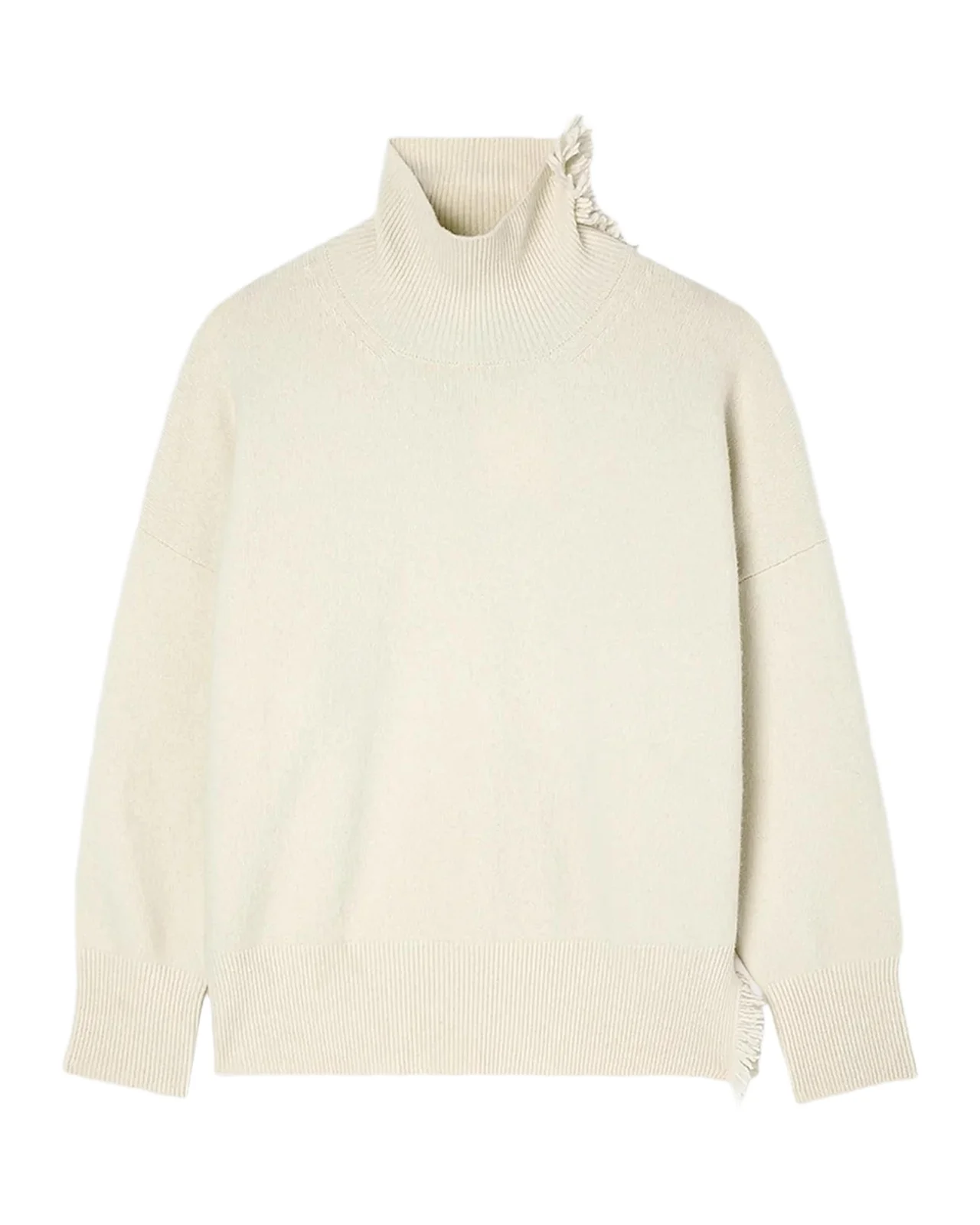 RÓHE Turtleneck Fringe-Trim Sweater