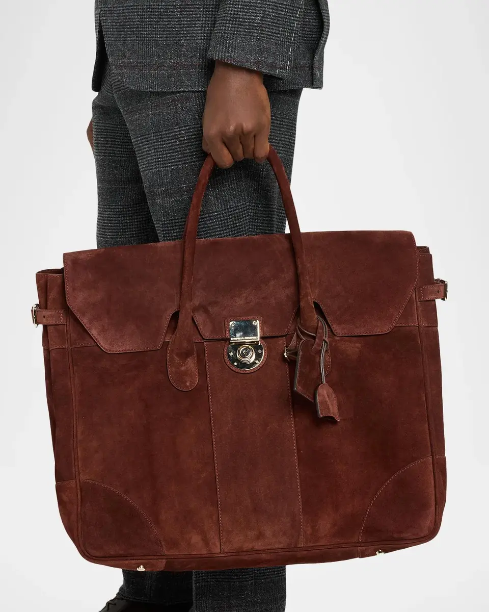 Brunello Cucinelli Men's Boston Suede Bag | Thumbnail 2