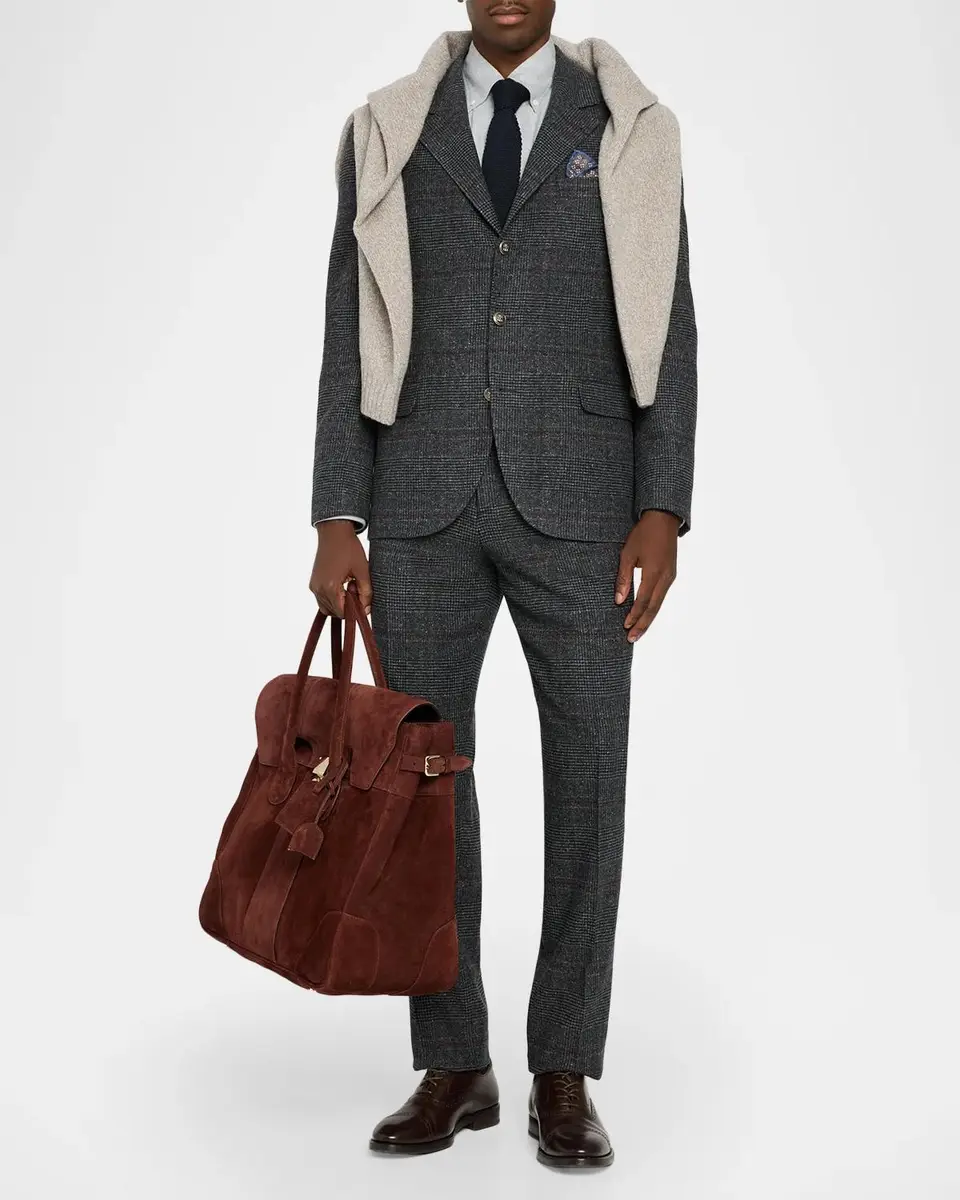 Brunello Cucinelli Men's Boston Suede Bag | Thumbnail 5