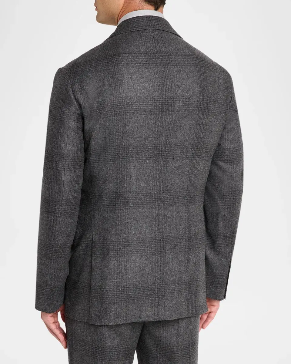 Brunello Cucinelli Men's Wool Plaid Two-Piece Suit | Thumbnail 5 Brunello Cucinelli Men's Wool Plaid Two-Piece Suit | Thumbnail 5