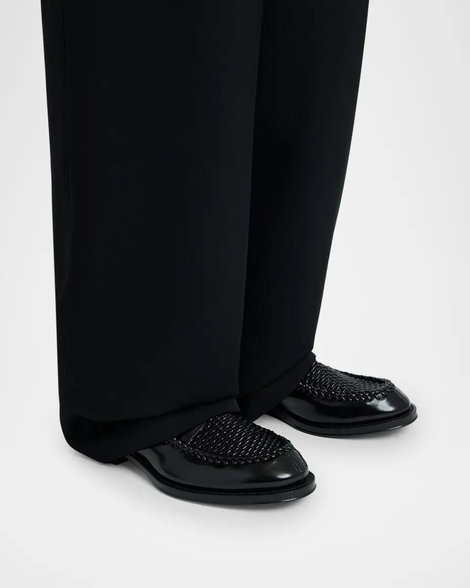 Dolce & Gabbana Men's Calfskin Woven Derby Shoes | Thumbnail 2