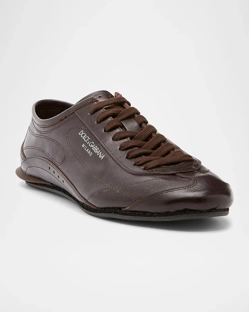 Dolce & Gabbana Men's Lipari Leather T-Toe Low-Top Sneakers | Thumbnail 2 Dolce & Gabbana Men's Lipari Leather T-Toe Low-Top Sneakers | Thumbnail 2