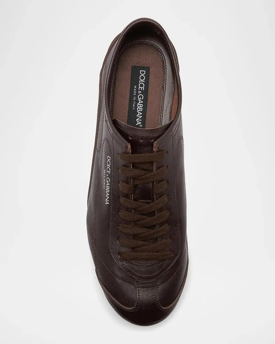 Dolce & Gabbana Men's Lipari Leather T-Toe Low-Top Sneakers | Thumbnail 4 Dolce & Gabbana Men's Lipari Leather T-Toe Low-Top Sneakers | Thumbnail 4