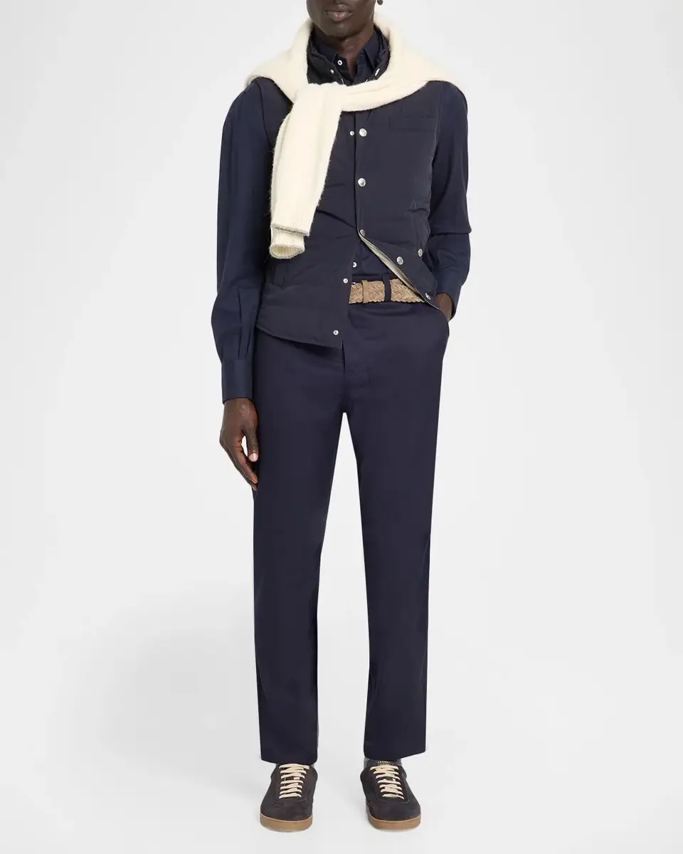 Brunello Cucinelli Men's Wool Slim Chino Pants | Thumbnail 2 Brunello Cucinelli Men's Wool Slim Chino Pants | Thumbnail 2