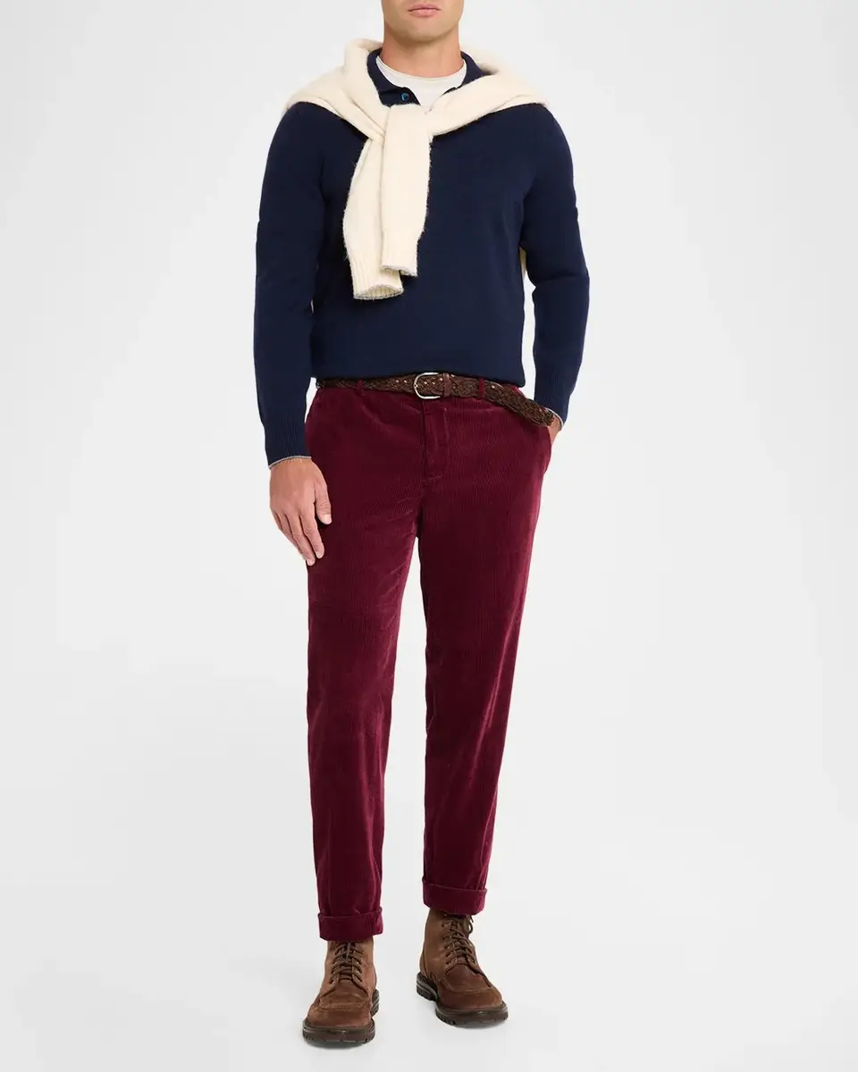 Brunello Cucinelli Men's Cashmere Knit Polo Sweater | Thumbnail 2 Brunello Cucinelli Men's Cashmere Knit Polo Sweater | Thumbnail 2