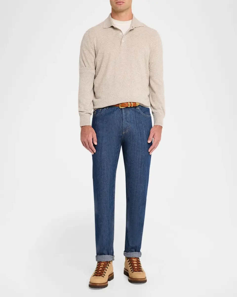 Brunello Cucinelli Men's Straight-Leg Denim Five-Pocket Pants | Thumbnail 2 Brunello Cucinelli Men's Straight-Leg Denim Five-Pocket Pants | Thumbnail 2