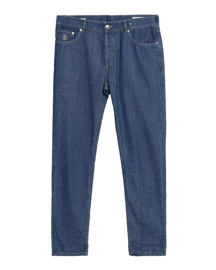 Men's Straight-Leg Denim Five-Pocket Pants