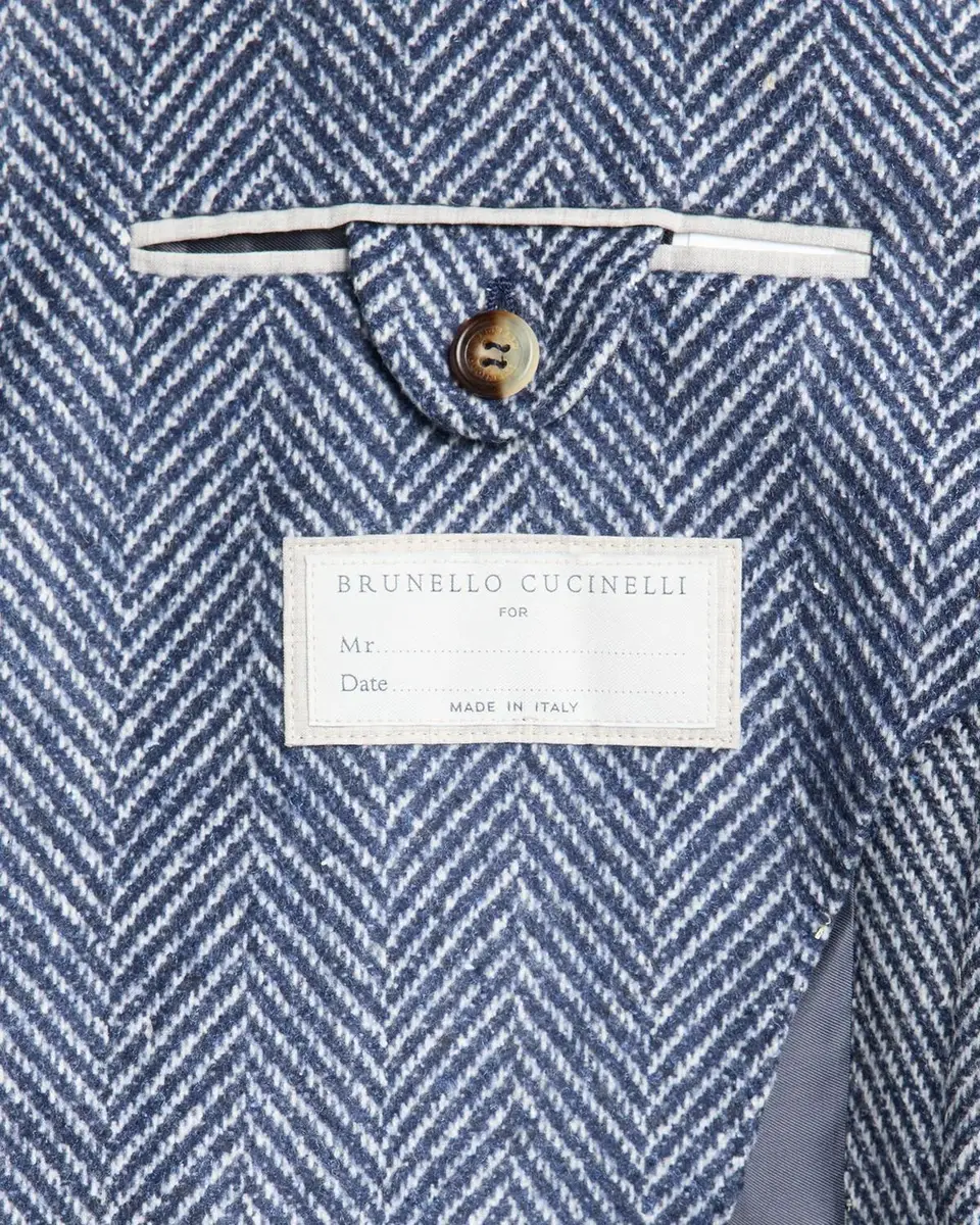 Brunello Cucinelli Men's Wool and Silk Chevron Field Jacket with Zipped Bib | Thumbnail 6 Brunello Cucinelli Men's Wool and Silk Chevron Field Jacket with Zipped Bib | Thumbnail 6