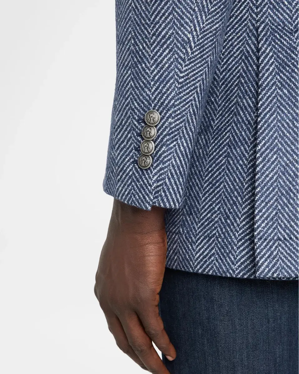 Brunello Cucinelli Men's Wool and Silk Chevron Field Jacket with Zipped Bib | Thumbnail 7 Brunello Cucinelli Men's Wool and Silk Chevron Field Jacket with Zipped Bib | Thumbnail 7