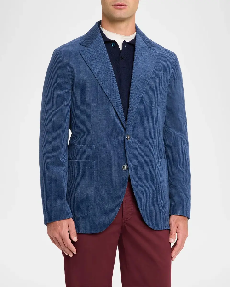 Brunello Cucinelli Men's Corduroy Two-Button Suit Jacket | Thumbnail 4 Brunello Cucinelli Men's Corduroy Two-Button Suit Jacket | Thumbnail 4