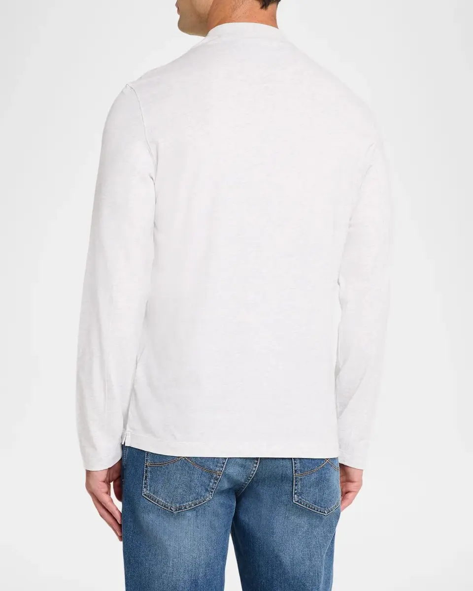 Brunello Cucinelli Men's Cotton Crest Mock Neck T-Shirt | Thumbnail 3 Brunello Cucinelli Men's Cotton Crest Mock Neck T-Shirt | Thumbnail 3