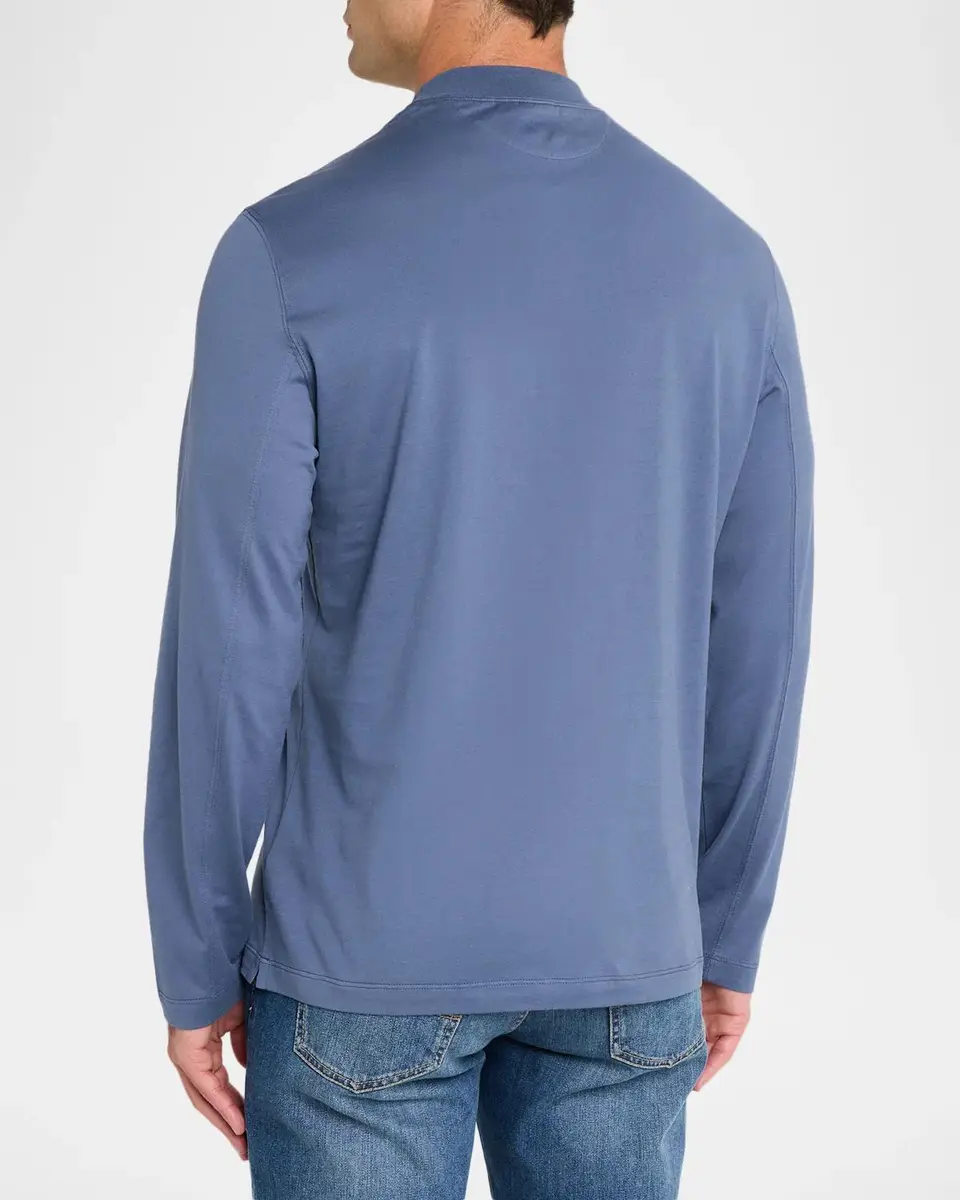 Brunello Cucinelli Men's Cotton Crest Mock Neck T-Shirt | Thumbnail 3 Brunello Cucinelli Men's Cotton Crest Mock Neck T-Shirt | Thumbnail 3