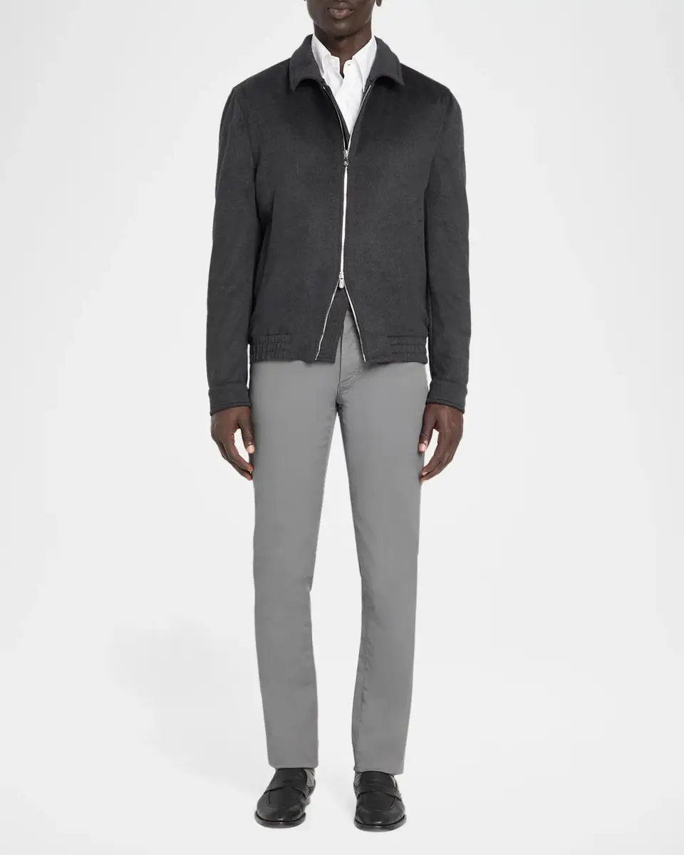Brunello Cucinelli Men's Wool Water Resistant Full-Zip Blouson | Thumbnail 2