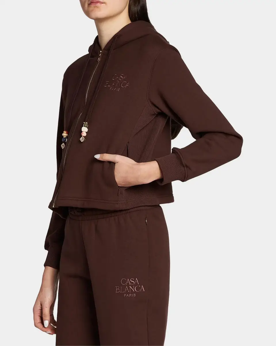 Casablanca Cotton-Cashmere Crop Hoodie | Thumbnail 4 Casablanca Cotton-Cashmere Crop Hoodie | Thumbnail 4